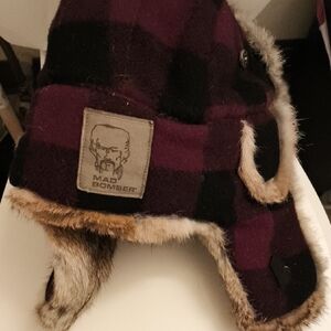 Mad Bomber Real Rabbit Fur Hat